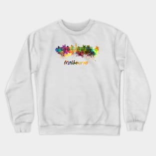 Melbourne skyline in watercolor Crewneck Sweatshirt